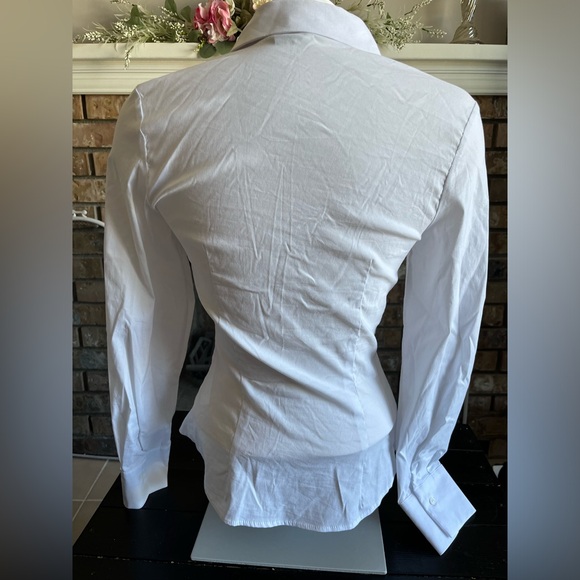 A white button down, with a beaded collar! - Picture 2 of 5